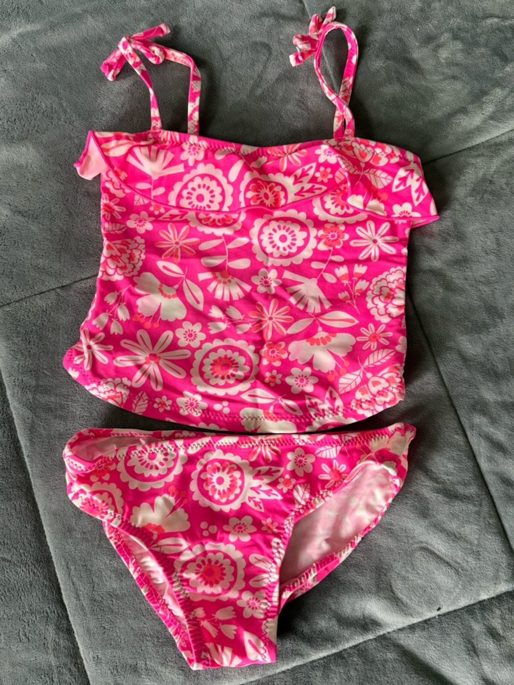 OshKosh B'gosh Bright Pink Floral Tankini Set Size 5